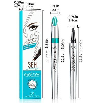 Angled Design Liquid Eyebrow Pencil, Waterproof Long Lasting Brow Makeup Pen for Thick and Sparse Brows