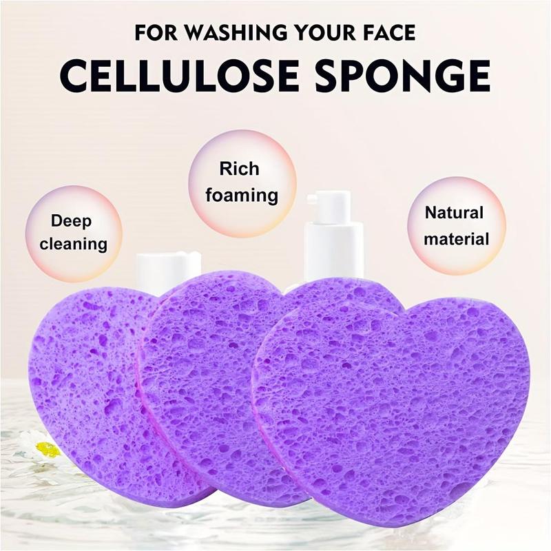 Heart Shaped Compressed Professional Cosmetic Spa Facial Sponges, 10/20/30pcs Soft Face Wash Sponge, Exfoliating Facial Cleansing Puff, Face Cleaning Tool for Home Travel