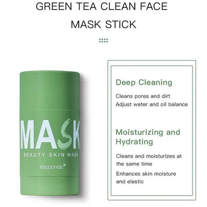 Green Tea Essence Mud Mask Stick, 1 Count Blackhead Reduction Nourishing Solid Face Mask, Oil Control Mask Stick