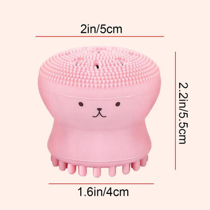 Comfort Cute Octopus Shaped Facial Cleansing Brush, 1 Count?Manual Handheld Face Scrubber, Deep Cleansing Face Washing Brush, Skincare Tool for Women & Girls