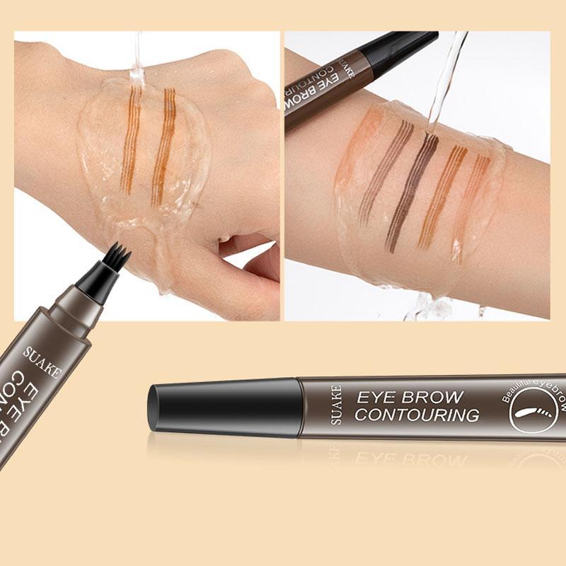 5-color Eyebrow Pencil, 1 Count Natural Eyebrow Pencil with Micro Fork Applicator, Durable & Waterproof & Non Smudging Eye Makeup Product