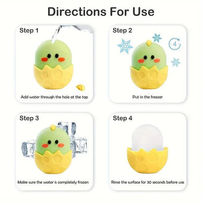 Cute Egg Shaped Silicone Ice Roller, 1 Piece Face Massage Tool, Professional Skincare Tools for Women