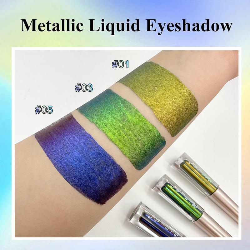 Long Lasting Metallic Liquid Eyeshadow (3pcs), Glitter Eye Shadow, Colorful Eye Makeup Products for Women & Girls