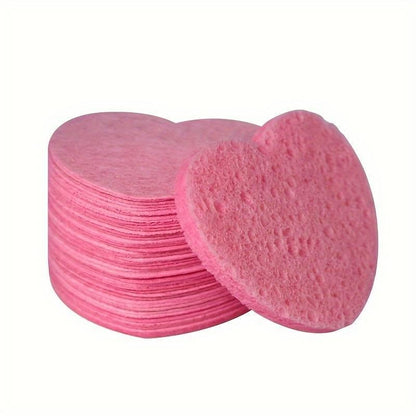 Heart Shaped Facial Cleansing Puff, Dry & Wet Use Makeup Remover Puff for Washing & Exfoliating, Professional Cosmetic Sponges, Facial Skincare Tool