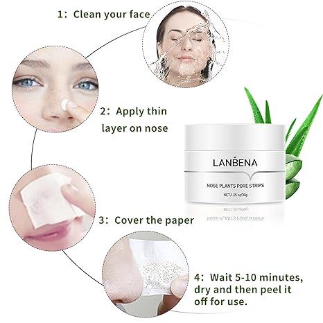 LANBENA Blackhead Remover Strips - Unveil Clear Skin with 60 Nose and Face Pore Strips (30g) for Deep Cleansing! Experience Professional Blackhead Removal for a Clear and Radiant Complexion Gel Skincare Smooth Comfort