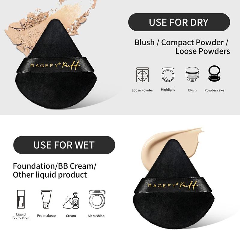 5pcs Triangle Powder Puff, Dry and Wet Use Makeup Puff for Makeup Blending & Facial Detailing, Great for Liquid Foundation, Concealer, Loose Powder