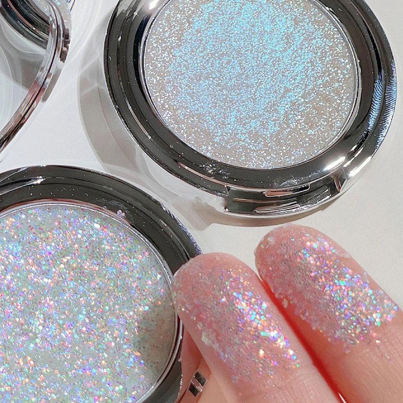 Long-wearing Glitter Eyeshadow Palette Highlighter Palette Powder Palette, Shiny Body Glitter Makeup Highlight Powder, Pearly Face Brightener Makeup Products