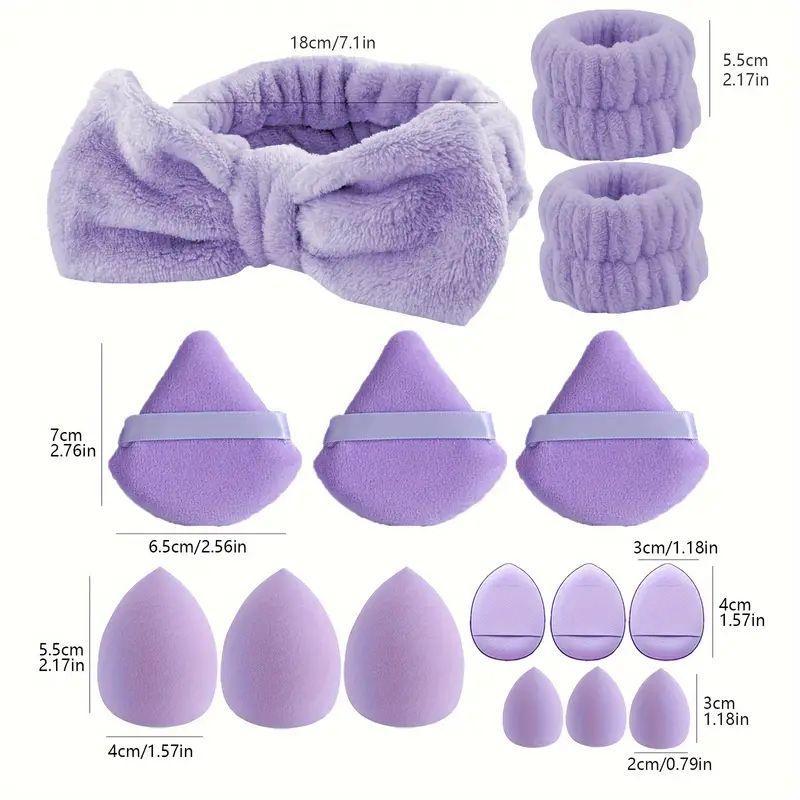 Makeup Sponge & Powder Puff Set, 15pcs/set Soft Makeup Sponges & Powder Puffs, Beauty Makeup Tool Set for Women