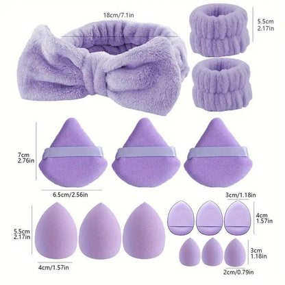 Makeup Sponge & Powder Puff Set, 15pcs/set Soft Makeup Sponges & Powder Puffs, Beauty Makeup Tool Set for Women