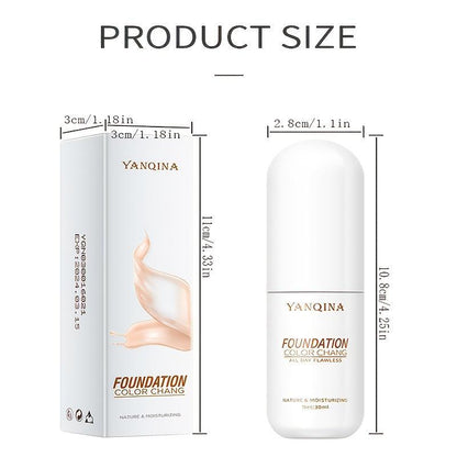 Waterproof Oil Control Liquid Foundation, Moisturizing Full Coverage Flawless Dark Skin Coverage Concealing Foundation Cream, Lightweight Concealer Makeup Cream