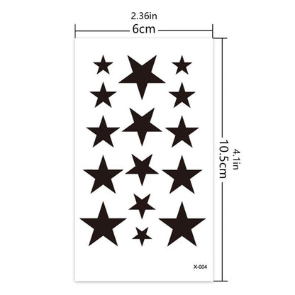 Star Pattern Temporary Tattoo Sticker, Fake Tattoo Sticker, Body Art Decoration, Body?Makeup?Cosmetic?Tool?For Women & Girls