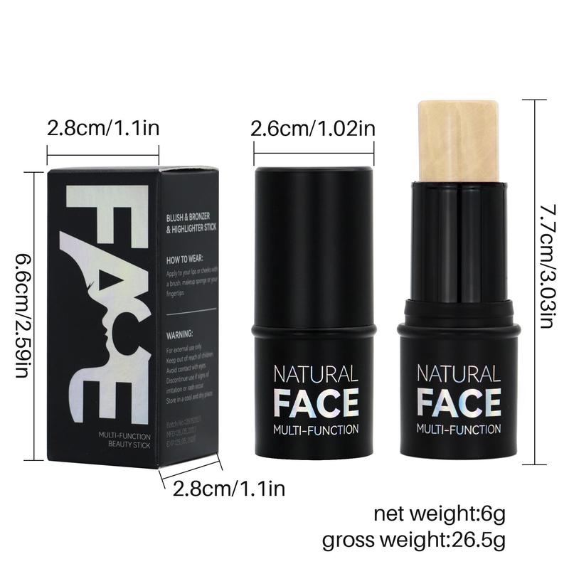 Natural Face Highlighter Stick, 1 Count Long Lasting Glitter Highlighter Balm, Facial Brightening Makeup Stick, Portable Highlighting Makeup Pen