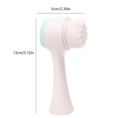 Facial Cleansing Brush, Manual Face Scrubber, Dual Sided Face Cleaning Brush, Great for Pore Cleaning, Exfoliating, Massaging