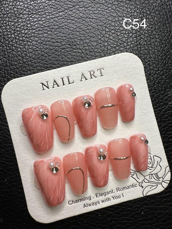 LIVE All-A/B Medium Length Sets. One-Of-A-Kind Handmand Medium Press-On Nails, Best-Selling, Chic and Convenient Nail Art, Cosmetic, Easy, Reusable, Valentinesday, Beauty, Gift hellolovepressnails kissnailacrylickit bubblebathsquareroundnail