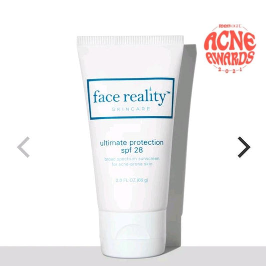 Face Reality Skincare Ultimate Protection SPF 28 All Skin Types Lotion Sensitive Facial Sunscreen Skin Repair Comfort