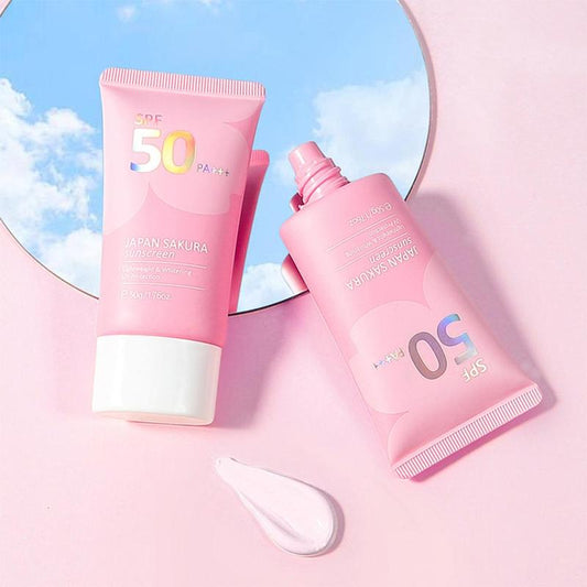 Comfort?Hydrating Sakura Sunscreen, 2pcs/set Moisturizing Sunblock, Facial Skincare Product for Daily Use