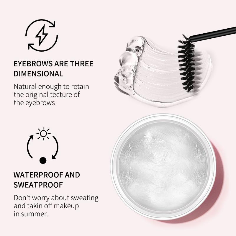 Eyebrow Wax, Colorless Eyebrow Setting Wax with Eyebrow Brush, Eyebrow Makeup Tool for Women, Long-lasting Natural Eyebrow Styling Soap, Makeup Tool