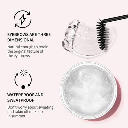 Eyebrow Wax, Colorless Eyebrow Setting Wax with Eyebrow Brush, Eyebrow Makeup Tool for Women, Long-lasting Natural Eyebrow Styling Soap, Makeup Tool