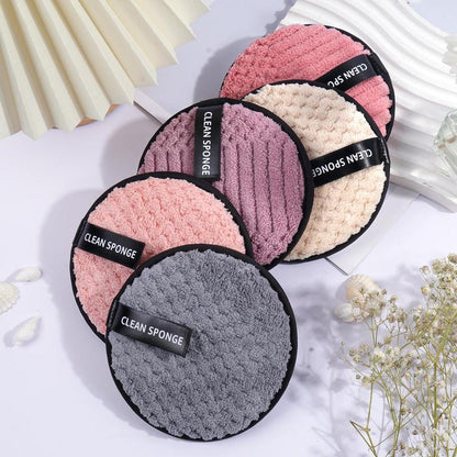 Makeup Remover Puff Set, 20pcs/set Including 5 Large Round+5 Large Square+5 Medium Round+5 Small Round Puffs, Makeup Remover Tool, Facial Cleaning Tool, Makeup Accessories