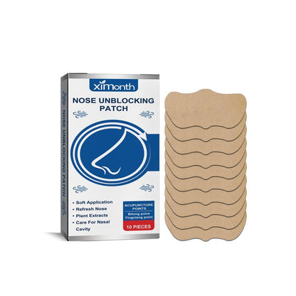 Natural Extract Nose Patch (10 Counts/Box), Nose Unblocking Patch, Refresh Nose Patch, Nasal Treatment for Women & Men