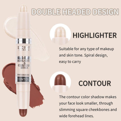 Double-ended Contour Pen, 4 Counts/set Long Lasting Contour Pen, Highlighter Pen, Facial Contouring Pen, Makeup Pen for Women & Girls