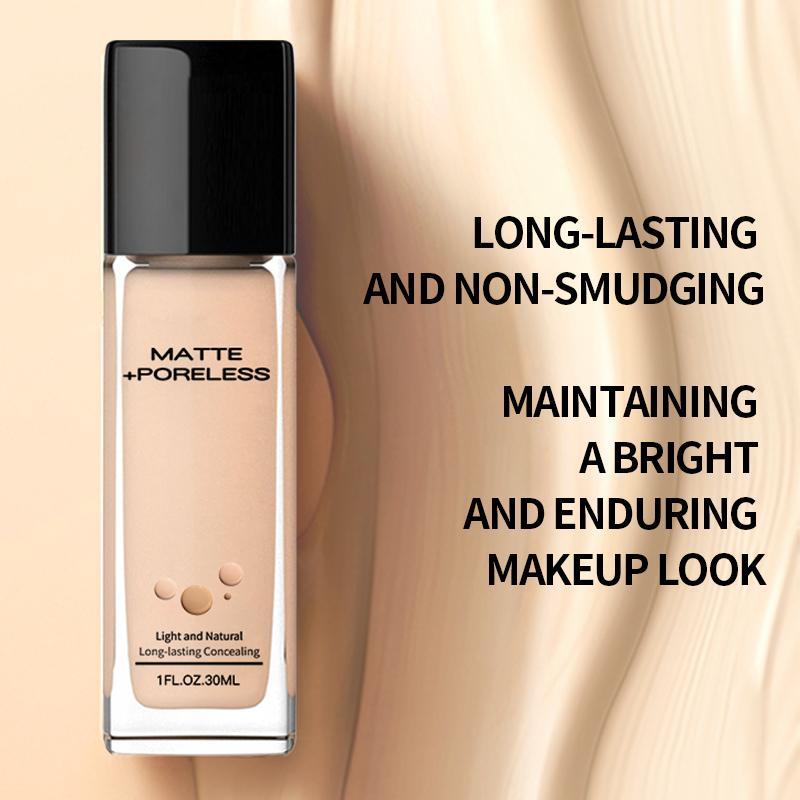 Matte Oil-free Foundation Makeup, Medium Coverage Flawless Finish Foundation, Lightweight Moisturizing Foundation, Makeup Product for Women & Girls