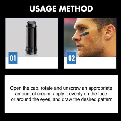 Sports Eye Black Stick (15g), 1 Count Sweat Proof Eye Darkening Stick, Eye Makeup Stick, Professional Eye Makeup Tool for Men