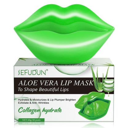 Aloe Vera Lip Mask, 20pcs/set Moisturizing Lip Mask, Hydrating Lip Care Mask, Lip Plumper Exfoliate, Beauty & Personal Care