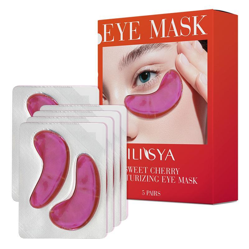 Cherry Eye Mask, 5 Pairs Moisturizing Eye Mask, Eye Care Mask, Hydrating Eye Mask, Improving Dry Lines and Fine Lines, Making the Eye Skin Hydrated and Moisturized