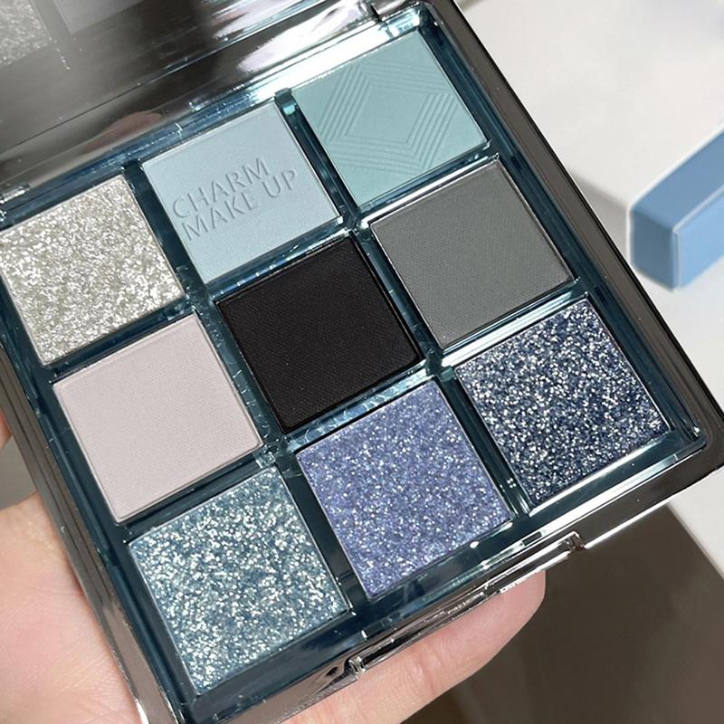 9 Color Eyeshadow Palette for Summer, Matte Glitter Eyeshadow, Long Lasting Shimmering Eye Makeup Products for All Styles and Occasions, Cosmetic Gift for Women, Cruel Summer