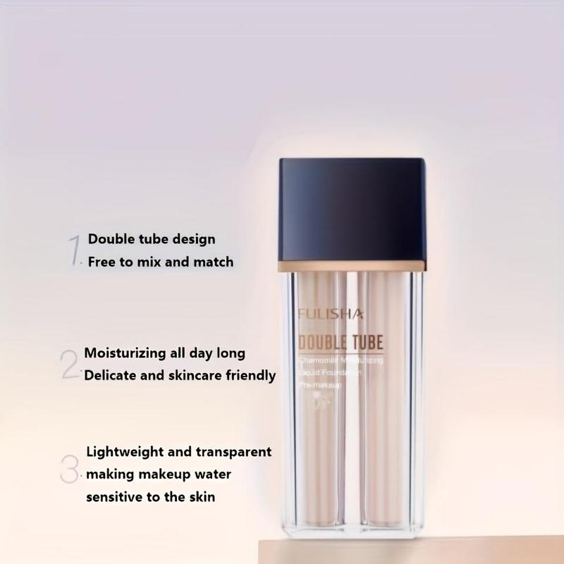 1 Set Advanced Double Tube Design Liquid Foundation, Moisturizing Lightweight Foundation, Hypoallergenic Base Makeup Products For Women Girls Gifts