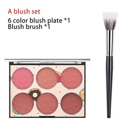 6 Color Blush Palette, Matte Blush, Blush Powder, Cheeks Contour Blush Pressed Powder, Soft Color Shadow Natural Look Blush Lightweight Blush,