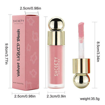 Long Lasting Liquid Blusher, Natural Look Blush for Cheeks, Lips, Eyes, Smudge-Proof Lightweight Moisturizing Flawless Liquid Blush,?Soft Color Shadow?Cosmetic