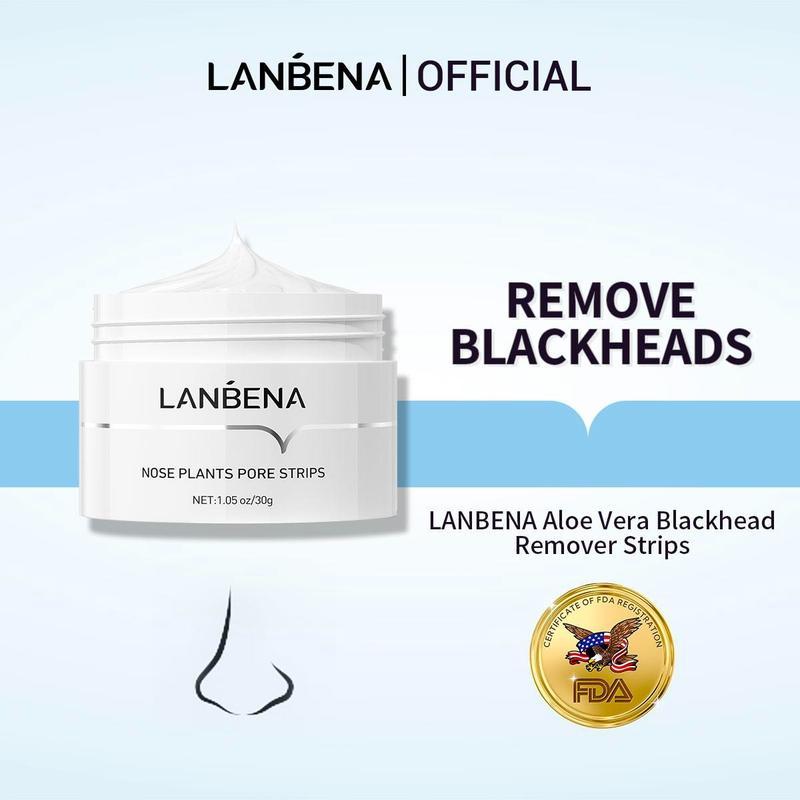 Best Seller Lanbena Blackhead Whiteheads Remover Mask Facial Peeling Nose Strip Acne Deep Cleansing 30g Skincare