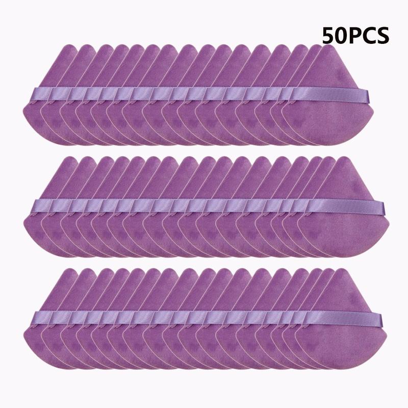 Face Soft Triangle Powder Puffs, 10/20/50pcs Soft Triangle Powder Puff  for Loose Powder, Dry & Wet Use Makeup Tool for Blending & Facial Detailing