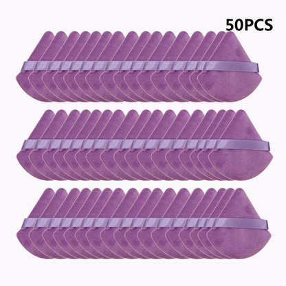 Face Soft Triangle Powder Puffs, 10/20/50pcs Soft Triangle Powder Puff  for Loose Powder, Dry & Wet Use Makeup Tool for Blending & Facial Detailing