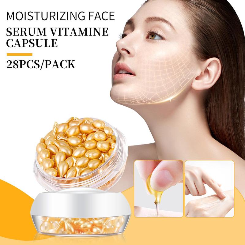 Vitamin E Capsule Moisturizing Facial Serum Capsule, 28pcs/box Hydrating Skin Firming Essence Capsules, Moisturizing Skin Care Product for Women