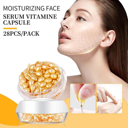 Vitamin E Capsule Moisturizing Facial Serum Capsule, 28pcs/box Hydrating Skin Firming Essence Capsules, Moisturizing Skin Care Product for Women