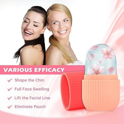 Solid Color LCE Facial Roller - Upgrade Your Skincare Experience: Portable Facial Firming Massager, Firming Skin - Soothing Massage, Reduces Puffiness, Locks in Moisture, Pampered with CIFT Nourishing Moisturizing Cream, Everyday Carrying Case Silicone