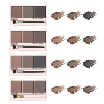 3 Color Eyebrow Powder With Brush, Long Lasting Waterproof Eyebrow Palette, Smudge Proof Eye Brow Powder, Natural Eye Makeup Palette, Eye Brows Makeup Products