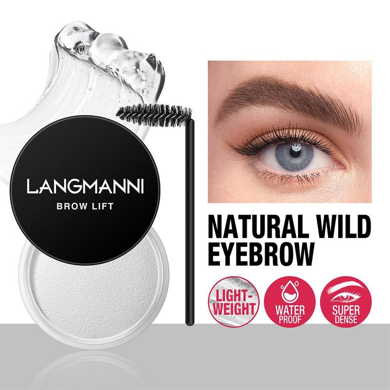 Lightweight Clear Eyebrow Wax & Eyebrow Brush, Eyebrow Soap Kit, Long Lasting Eyebrows Styling Wax Eyebrow Setting Gel, Clear Eyebrow Pomade, Eyebrow Makeup Set