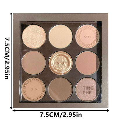 9 Color Long-Wearing Matte Eyeshadow Palette, Earth Tone Eye Shadow Makeup Palette, High Pigmented Blendable Eyeshadow Powder, Summer Makeup