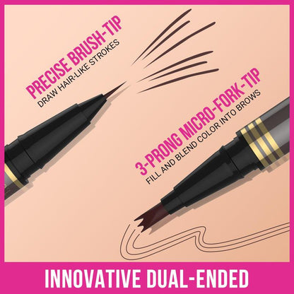 iMethod Eyebrow Pencil - Brow Pencil 2-in-1 Dual-Ended Eyebrow Pen with 3-Prong Micro-Fork-Tip Applicator and Precise Brush-Tip Create Natural-Looking Brows, Stay on All Day, Light Brown Makeup Cosmetic