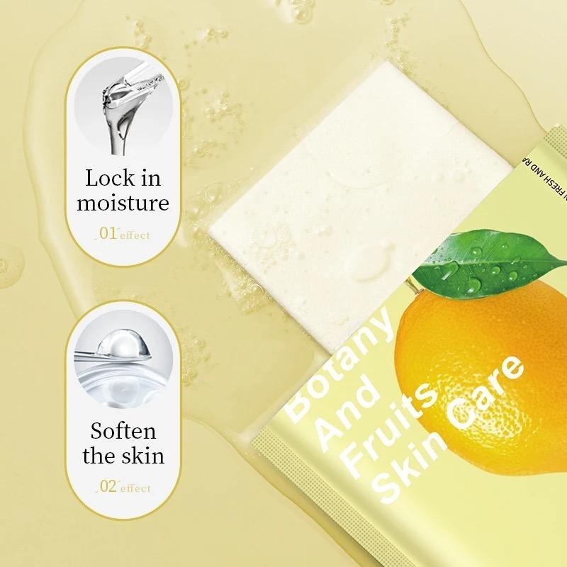 Hydrating Moisturizing Face Mask, 1 Count Lemon Nourishing Face Sheet Masks, Facial Skin Relaxing Masks, Facial Skin Revitalizing Masks, Daily Skin Care Products, Suitable for All Skin Types