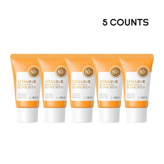 Vitamin C Sunscreen, 5 Counts Vitamin C Brightening Sunscreen, Hydrating Sunscreen, Sunscreen for Face, Body, Lips, Hands, Travel, Beach, Outdoor