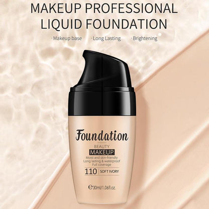 Natural and Delicate Pores Concealer Foundation, Long Lasting Moisturizing Liquid Foundation Full Coverage Makeup Cream for Contouring, Highlighting