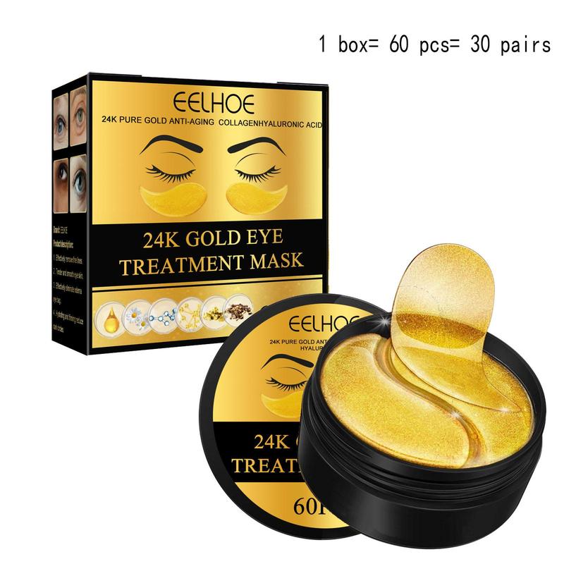 24k Gold Moisturizing Eye Mask, 60pcs/set Tightening and Lifting Eyecare Patch,?Hydrating?Brightening & Firming Eye Sticker, Beauty & Personal Eye Care Product, Skincare Products Skincare Set