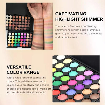 40-color Eyeshadow Palette, Matte and Glitter Eye Shadows Palette, Long Lasting Shimmering Eye Shadow Makeup Products, High Pigmented Blendable Eyeshadow Powder