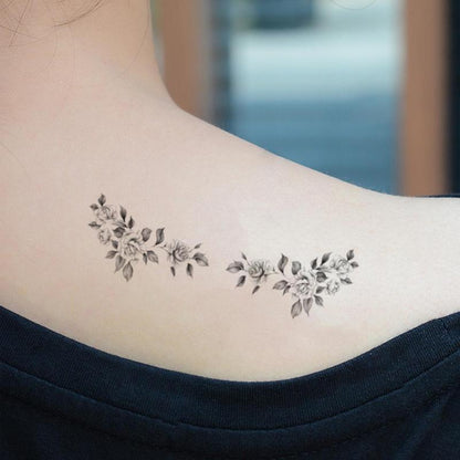 Long Lasting Temporary Tattoos (1 Piece), Flower Pattern Tattoo Stickers For Party Makeup Show