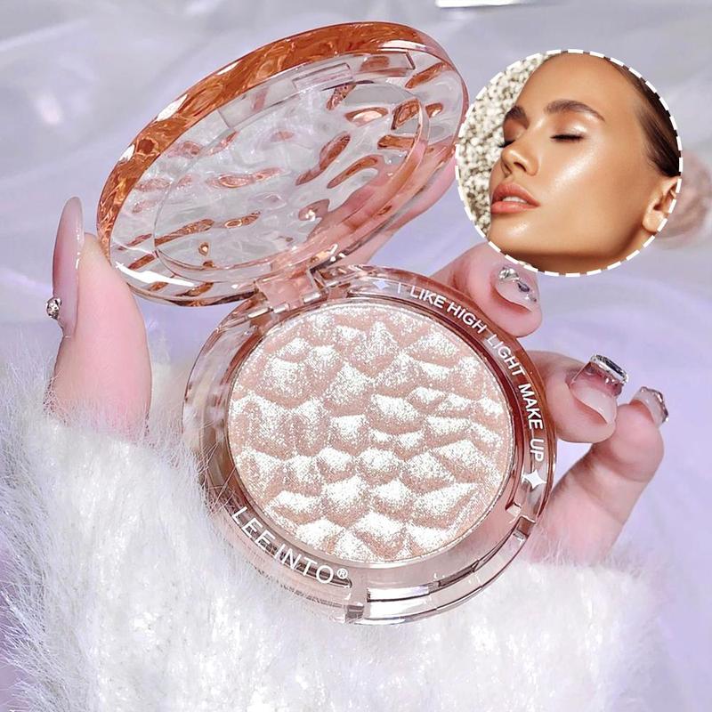 Portable Glitter Highlighter Powder, Shimmering Highlighter Palette, Long Lasting Pearly Makeup Powder, Facial Brightening Cosmetics